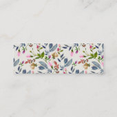 Blush Roze Bloemen Bruiloft Website RSVP Kaarten Mini Visitekaartje (Achterkant)