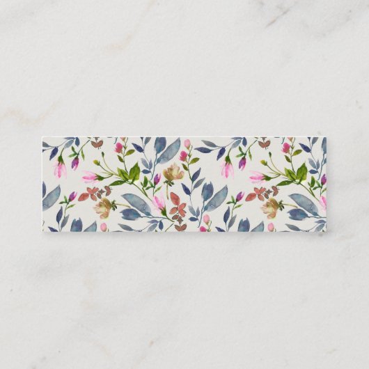 Blush Roze Bloemen Bruiloft Website RSVP Kaarten Mini Visitekaartje (Achterkant)