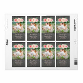Blush Roze Bloemen Chalkboard Foto Bruiloft Label (Full Sheet)
