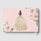  Blush Roze Bloemen Champagne Quinceanera Gastenboek (Achterkant)