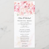 Blush Roze Bloemen Cherry Blossom Wedding Menu (Voorkant)
