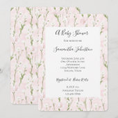  Blush Roze Bloemen Chic Baby shower Kaart (Voorkant / Achterkant)