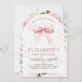 Blush roze bloemen Coquette boog boog boog boog ee Kaart (Voorkant)