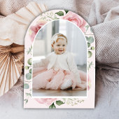 Blush roze bloemen Coquette boog boog boog boog ee Kaart