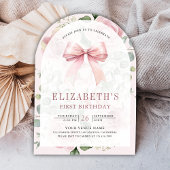 Blush roze bloemen Coquette boog boog boog boog ee Kaart