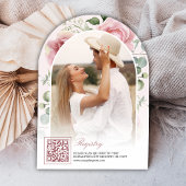 Blush Roze Bloemen Coquette Bow Navy Vrijgezellenf Kaart