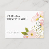 Blush Roze Bloemen Coupon Voucher Korting Kaarten Visitekaartje (Voorkant)