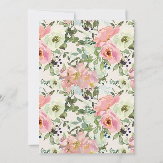 Blush roze bloemen crème Sage Green house (Achterkant)