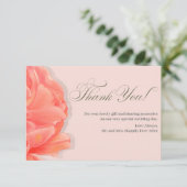 Blush roze bloemen dank je bruiloft bedankkaart (Staand voorkant)