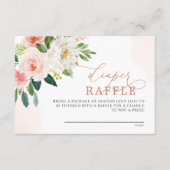 Blush Roze bloemen Dappere Kaart Raffle (Voorkant)