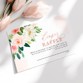 Blush Roze bloemen Dappere Kaart Raffle
