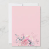 Blush Roze Bloemen Eerste Verjaardag Kaart (Achterkant)