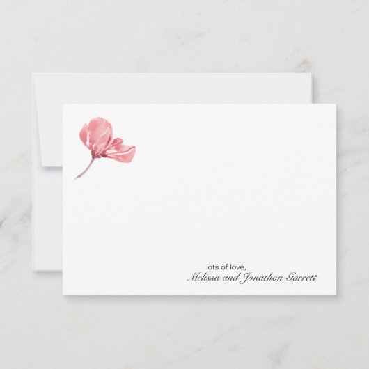 Blush Roze bloemen Elegant Hartelijk dank Bedankkaart (Achterkant)