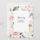 Blush roze bloemen en gouden glitter vrijgezellenf kaart (Achterkant)