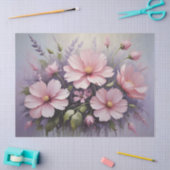 Blush roze bloemen en lavendel decoupage tissuepapier (Craft)