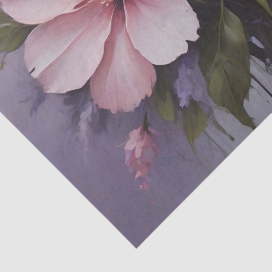 Blush roze bloemen en lavendel decoupage tissuepapier (Detail)