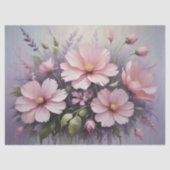Blush roze bloemen en lavendel decoupage tissuepapier (Voorkant)