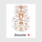 Blush roze bloemen en linten sticker (Vel)