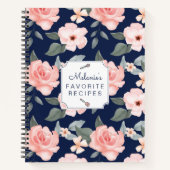 Blush roze bloemen en olievloeistof notitieboek (Voorkant)