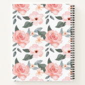 Blush roze bloemen en olievloeistof notitieboek (Achterkant)