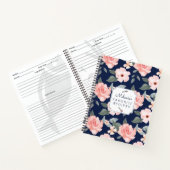 Blush roze bloemen en olievloeistof notitieboek (Binnen)