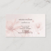 Blush roze bloemen estheticus visitekaartje (Achterkant)