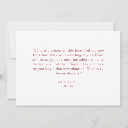 Blush Roze Bloemen Eucalyptus Gelukkige Bruiloft D Kaart (Achterkant)