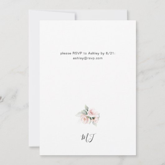 Blush Roze Bloemen & Eucalyptus Zoet 16 2B Kaart (Achterkant)