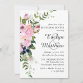 Blush Roze bloemen Floral Bouquet Grey repesal Kaart (Voorkant)