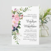 Blush Roze bloemen Floral Bouquet Grey repesal Kaart (Staand voorkant)