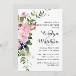 Blush Roze bloemen Floral Bouquet Grey repesal Kaart