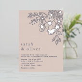 Blush Roze Bloemen Folie Huwelijksuitnodiging Folie Uitnodiging (Staand Voorkant)