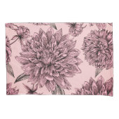  Blush roze bloemen geïllustreerd patroon Kussensloop (Voorkant-Links)