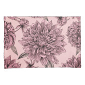  Blush roze bloemen geïllustreerd patroon Kussensloop (Voorkant-Rechts)