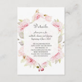 Blush Roze Bloemen Geometrische bruiloft Details Informatiekaartje (Voorkant)