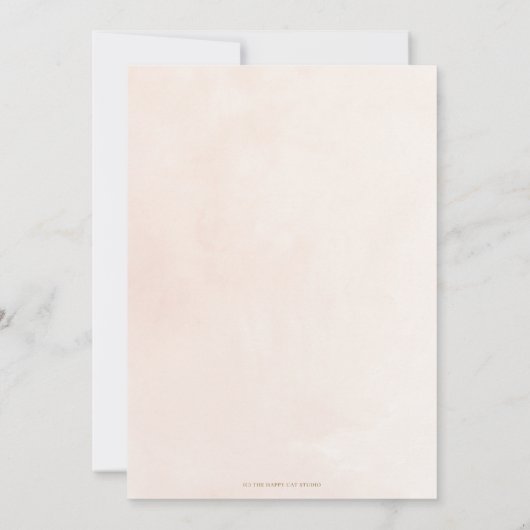 Blush Roze Bloemen Goud Diamant Geometrische Bruil Kaart (Achterkant)