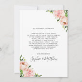 Blush Roze Bloemen Goud Geometrische Foto Bruiloft Bedankkaart (Achterkant)