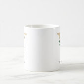 Blush Roze Bloemen & Gouden Letter Y Monogram Koffiemok (Center)