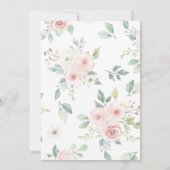 Blush Roze Bloemen Gown Roos Goud Navy Quinceanera Kaart (Achterkant)