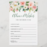 Blush roze bloemen Greenery Advice & Wishes Card<br><div class="desc">Blush Pink Flowers Greenery Advice & Wishes Card. Pas de naam en de datum van de douche van de bruid aan. Voor verdere aanpassing,  te klikken gelieve de "pas verder"verbinding aan. Als je hulp nodig hebt,  neem dan contact met me op.</div>