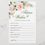 Blush roze bloemen Greenery Advice & Wishes Card<br><div class="desc">Blush Pink Flowers Greenery Advice & Wishes Card. Pas de naam en de datum van de douche van de bruid aan. Voor verdere aanpassing,  te klikken gelieve de "pas verder"verbinding aan. Als je hulp nodig hebt,  neem dan contact met me op.</div>