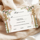 Blush Roze Bloemen Greenery Huwelijksreactie Kaart
