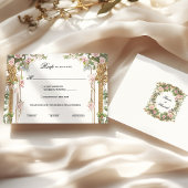 Blush Roze Bloemen Greenery Huwelijksreactie Kaart