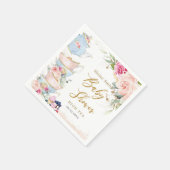 Blush Roze Bloemen High Tea Party Baby shower Servet (Hoek)