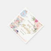 Blush Roze Bloemen High Tea Party Verjaardag Servet (Hoek)