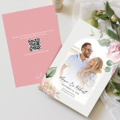 Blush Roze Bloemen Huwelijk Elegante Boog Save The Date
