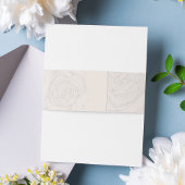 Blush Roze Bloemen Huwelijksuitnodiging Custom Uitnodigingen Wikkel