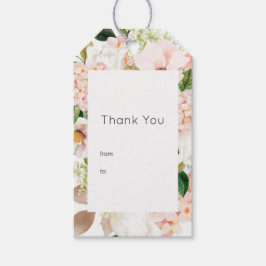 Blush Roze Bloemen Hydrangea Bruiloft Cadeaulabel