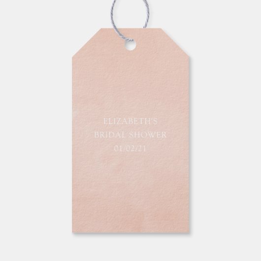 Blush Roze Bloemen Hydrangea Bruiloft Cadeaulabel (Achterkant)