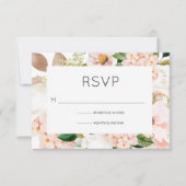 Blush Roze Bloemen Hydrangea Bruiloft RSVP Kaartje (Voorkant)